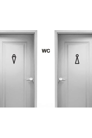 Cajuart Modern Ahşap Bay Bayan Wc Tuvalet Kapı Yönlendirme Işaret