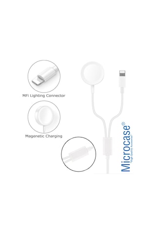 Apple Uyumlu Watch Series 8 41mm-45mm 2in1 Manyetik Şarj 1.2m AL2363