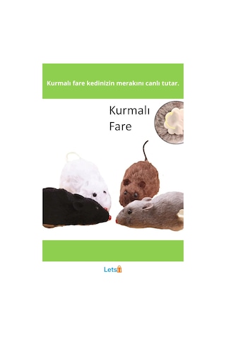 Kurmalı Kedi Eğitim Oyuncağı Refleksleri Geliştiren Eğlenceli Fare