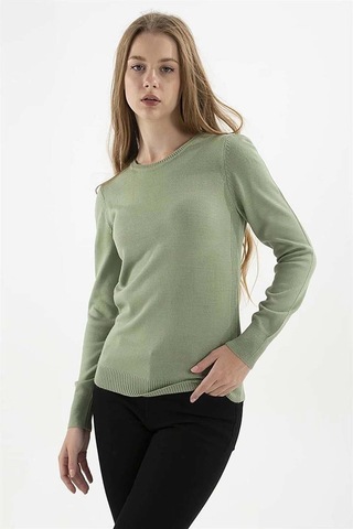 Fashion Friends Kadın Bisiklet Yaka Kazak 23k0245k1 Çağla Çağla Yeşili