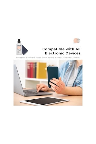 Telefon, Tablet Ve Bilgisayar İçin Ekran Temizleyici Sprey & Mikrofiber Bez 100ml