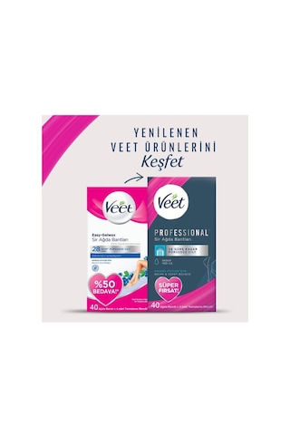 Veet Ağda Bandı Bacak & Vücut Bölgesi- Hassas Ciltler 120 Adet Mega Fırsat Paketi