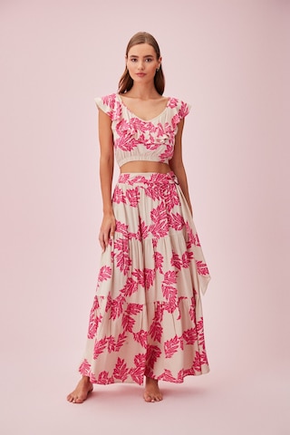 Suwen Shakira Crop Top Sba24520849 Pembe Çiçekli Pembe