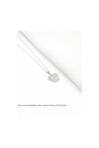 Brezza Lusso Jewelry Timeless Series Zirkon Taşlı Gümüş Işıltılı Kanat Kelebek Kolye Gümüş