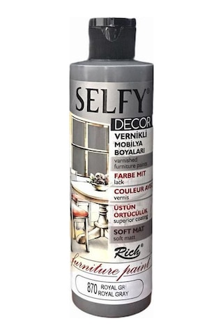 Rich Selfy Decor Vernikli Boya 240 Cc 870 Royal Gri