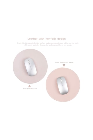2'li Paket İnce Su Geçirmez Pu Deri Mouse Pad Dikişli Kenarlar Diğer