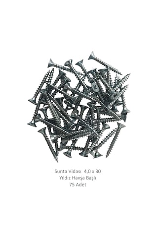 Sunta Vidası, 4,0 X 30 Mm, 75 Adet, Yhb Vida 4 x 30