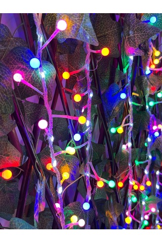 Jasper Yapay Çit Akardiyon 120cmx3m Ve Renkli Dekoratif Fonksiyonlu Işık 5 Metre