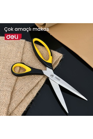 Delı Profesyonel Çok Fonksiyonlu Mutfak Makası Kesme Kırma Açma Özellikli 5x75mm Sarı
