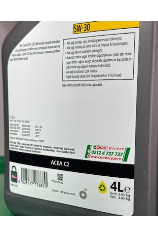 Castrol GTX Diesel 5W-30 C2 Motor Yağı 4 L