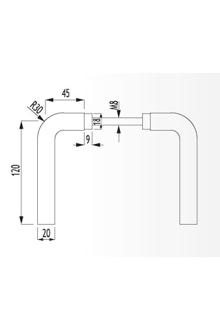 Beyaz Renkli Alüminyum Kapı Kolu Sosis Kol