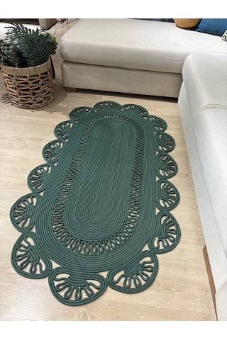 Mavaux Matrix Jüt Kilim, Paspas, Mutfak Halısı, Banyo Paspası, Kilim, Halı, Oturma Odası Halısı Yeşil