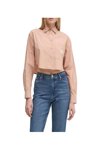 Calvin Klein Woven Label Cropped Shırt Çok Renkli