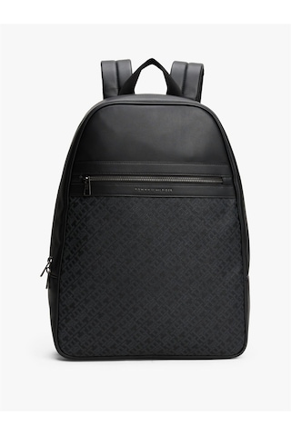 Tommy Hilfiger Th Monogram Backpack Erkek Siyah Çanta - Am0am13490