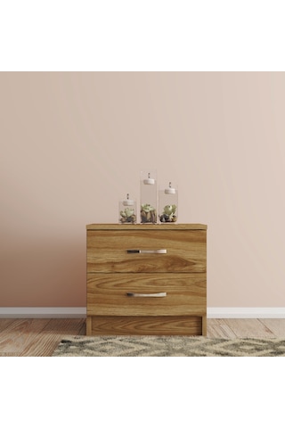 Moxen Mobilya Ceviz 2 Çekmeceli Komodin KMD2003