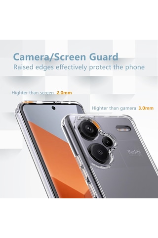 Xiaomi Uyumlu Redmi Note 13 Pro+ Plus Kılıf Yumuşak Şeffaf Silikon Kapak