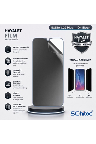 C20 Plus Uyumlu Ön Yüzey Hayalet Privacy Hidrojel Ekran Koruyucu 58415061