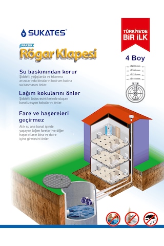 100'lük Su Terazili Atık Su Rögar Klapesi - Pis Su Çekvalf Q100