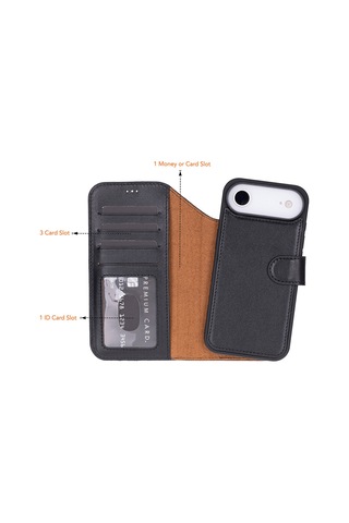 İphone 17 Air Çıkarılabilir Deri Cüzdan Kılıf
