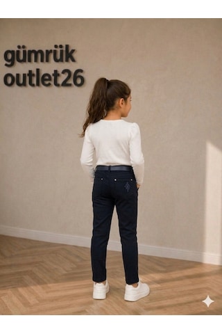 Kız Çocuk Gabardin Pantolon Lacivert
