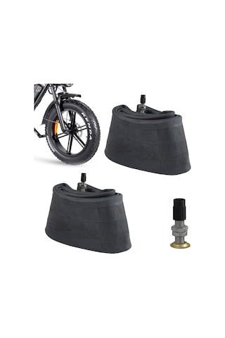 Heugers 3.50/16 - 20x4.0/4.5 Uyumlu İç Lastik 2 Adet Fatbıke & E-bike Kalın Teker Av-35 Vidalı