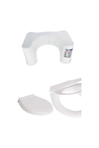 Saban Yetişkin Ve Çocuk Klozet Kapağı & Klozet Taburesi Beyaz