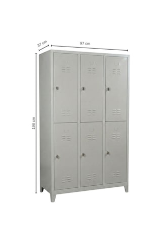 6 Gözlü Ekonomik Soyunma Dolabı 97x37x198 Gri