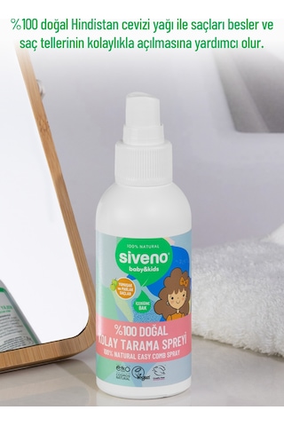 Siveno %100 Doğal Kolay Tarama Spreyi Çocuklar İçin Nemlendirici Hindistan Cevizi Yağlı 100 ml