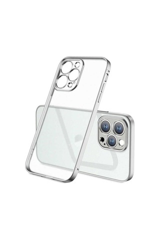 Apple Uyumlu iPhone 13 Pro Max Kılıf Zore Mat Gbox Kapak Gümüş