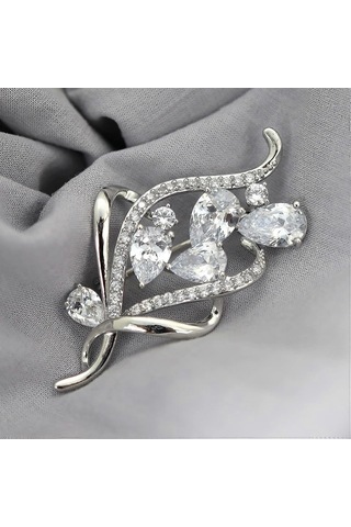 1 Adet Zirkonyum Kristal Çiçek Broş Pins Kadınlar Buketleri Kostüm Takı Hediyeler Çok Renkli