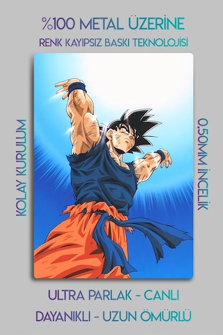 Metal Üzerine Baskı - Goku, Anime Tablosu - Manga Film Posterleri - Dekoratif Tablo