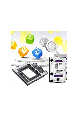 Alfais Al-4716 Sata Hdd Harddisk Caddy Kızak Kutu Ssd Notebook , Ikinci Hdd Takma, 9.5 Mm