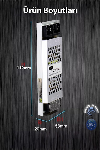 Şemalı 12v 5 Amper Ultra Slim Fansız Şerit Led Trafosu/driver