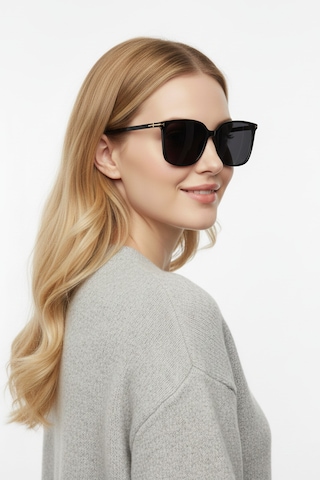 Daniel Klein Dk4337-1 Siyah Slim Edge Grande Kare Model Kadın Güneş Gözlüğü Siyah - Gold