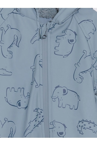 LC Waikiki Lcw Baby Mavi Su İtici Erkek Bebek Astronot Mont Dull Blue Prınte
