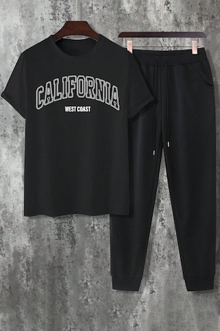 Uyguntarz Unisex California 2'li Eşofman Takımı Siyah