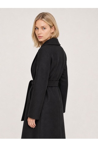 Loft Kadın Siyah Kruvaze Oversize Kaban Lf2044244 Q1.v1
