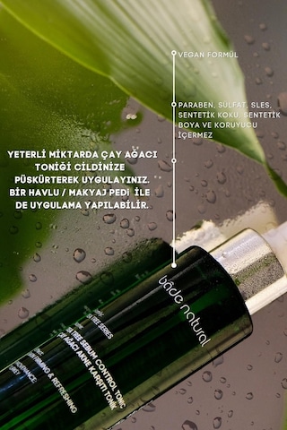 Bade Natural Çay Ağacı Akne Karşıtı Ve Gözenek Sıkılaştırıcı Arındırıcı Tonik 100 ML