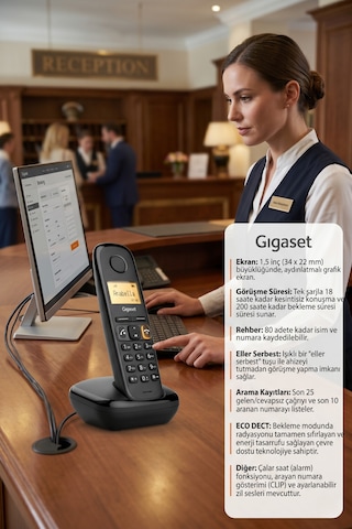 Gigaset A270 Telsiz Telefon Eller Serbest / Hoparlör Özellikli