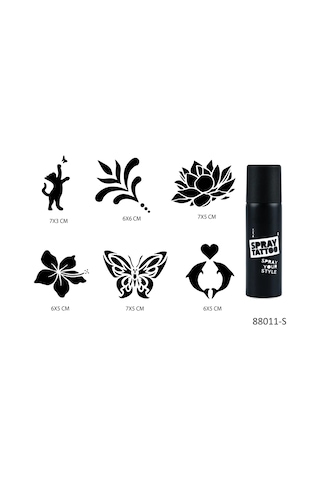 Airbrush Tattoo Zarif Modeller Spray Tattoo Geçici Sprey Dövme Seti