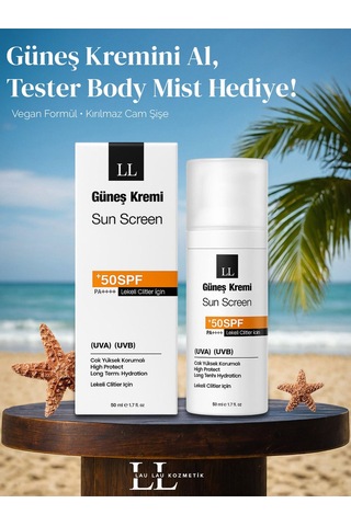 Lau Lau Tone Up Pink Lekeli Ciltler için Güneş Kremi SPF50+ 50 ML