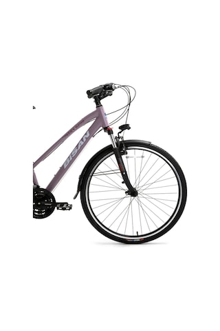 Bisan Trx 8200 City Şehir Bisikleti 45 Cm V 700c 21 Vites Mat Mor Beyaz Mor Mor