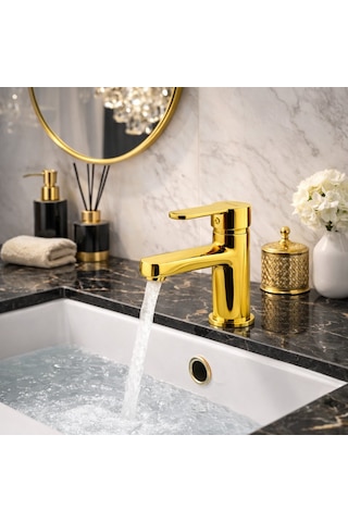 Newarc 971528 Domino Altın Lavabo Bataryası