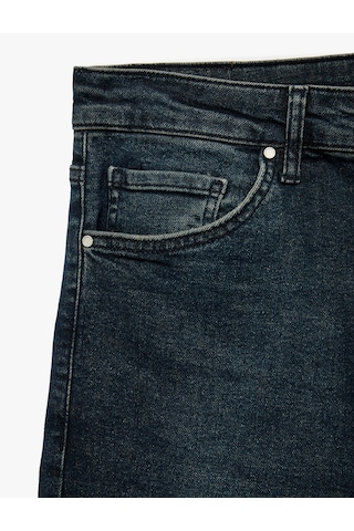 Koton Normal Bel Pamuklu Slim Fit Jean Pantolon - Brad Jean İndigo Stone 6wam40018nd İndigo - Taş