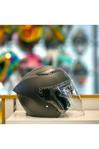 Gear5 Proyou Yazlık Vizörlü Açık Motosiklet Kaskı Mat Siyah