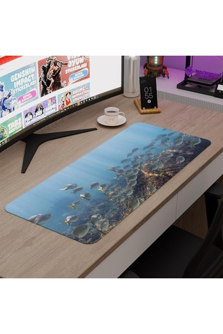 Sualtı Gaming Mouse Pad Kauçuk Kaymaz Taban Mousepad V5, 70x30 Xl