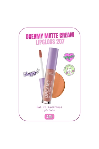 Callista Dreamy Matte Cream Lipgloss Mat Görünümlü Dudak Parlatıcısı - 207 Angelic - Nude