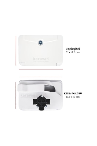 Revex Dış Duş Kutusu Sıcak / Soğuk Anahtarlı Kilitli - Beyaz-1548