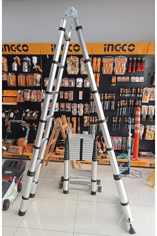 Ebax 2.8+2.8 , 5,6 Metre,9+9 Basamak, 18 Basamak Çift Yönlü Teleskopik Merdiven