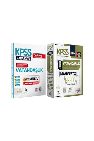 2026 Kpss Ön Lisans Vatandaşlık Kara Kutu Soru Bankası Ve Manifesto Çözümlü Branş Deneme 2li Seti